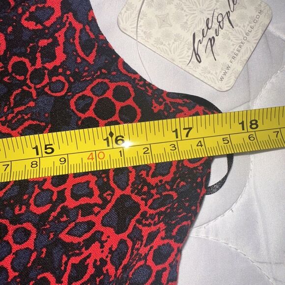 NWT Free People Tabitha Mini Dress Black Combo Red Sze Women Large Casual Eyelet - Picture 11 of 14